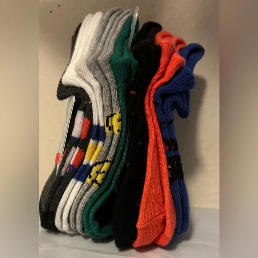Cat & Jack Black & White No-Show Gaming Socks (7 Pairs) NWT (Size 5 1/2 - 8 1/2)